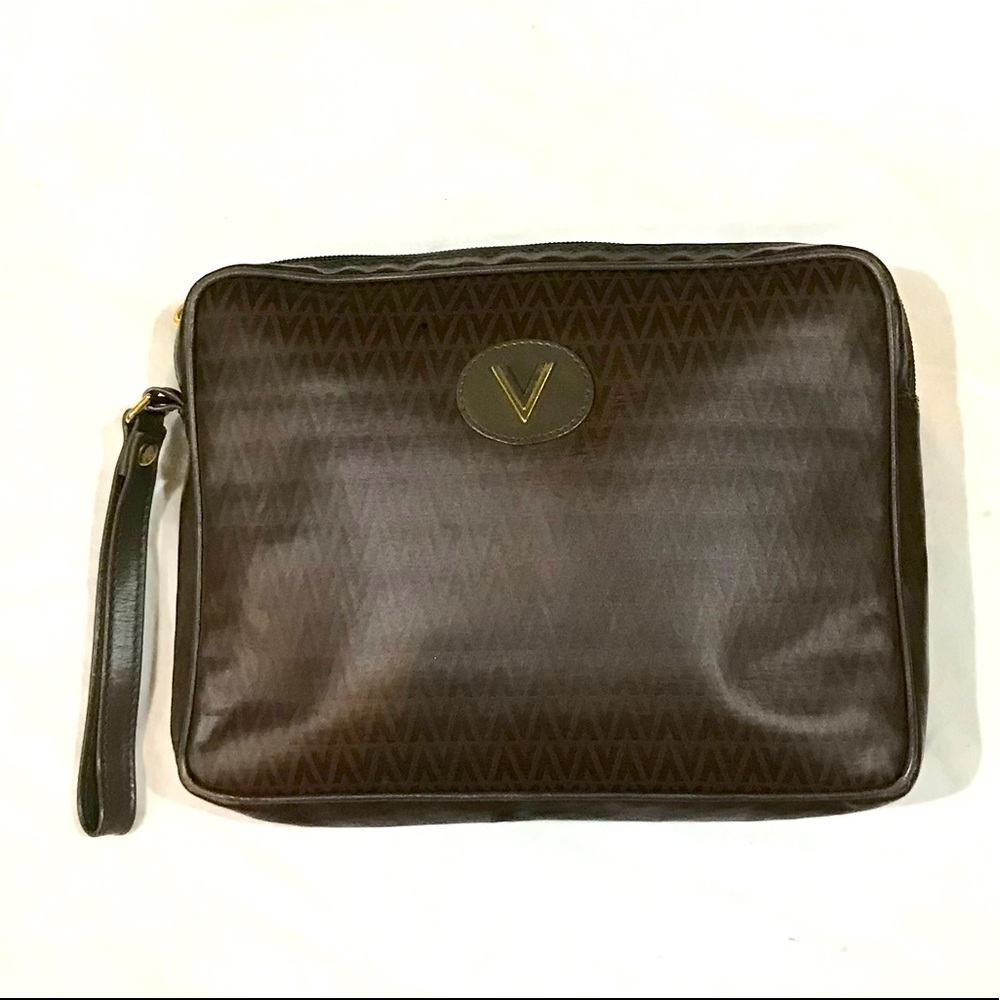Mario Valentino Vintage 70s Monogram Clutch Bag